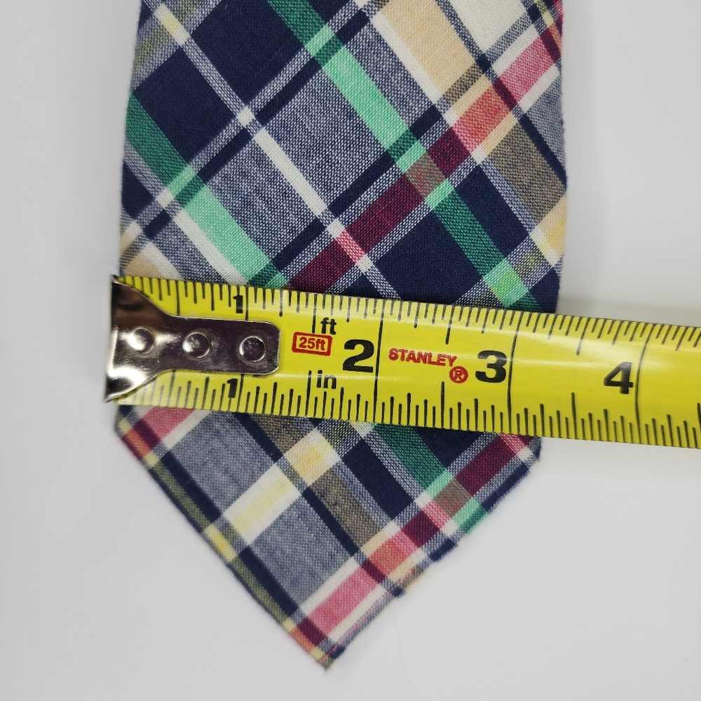 SADDLEBRED Multi-color Plaid Tie. - Picture 4 of 6